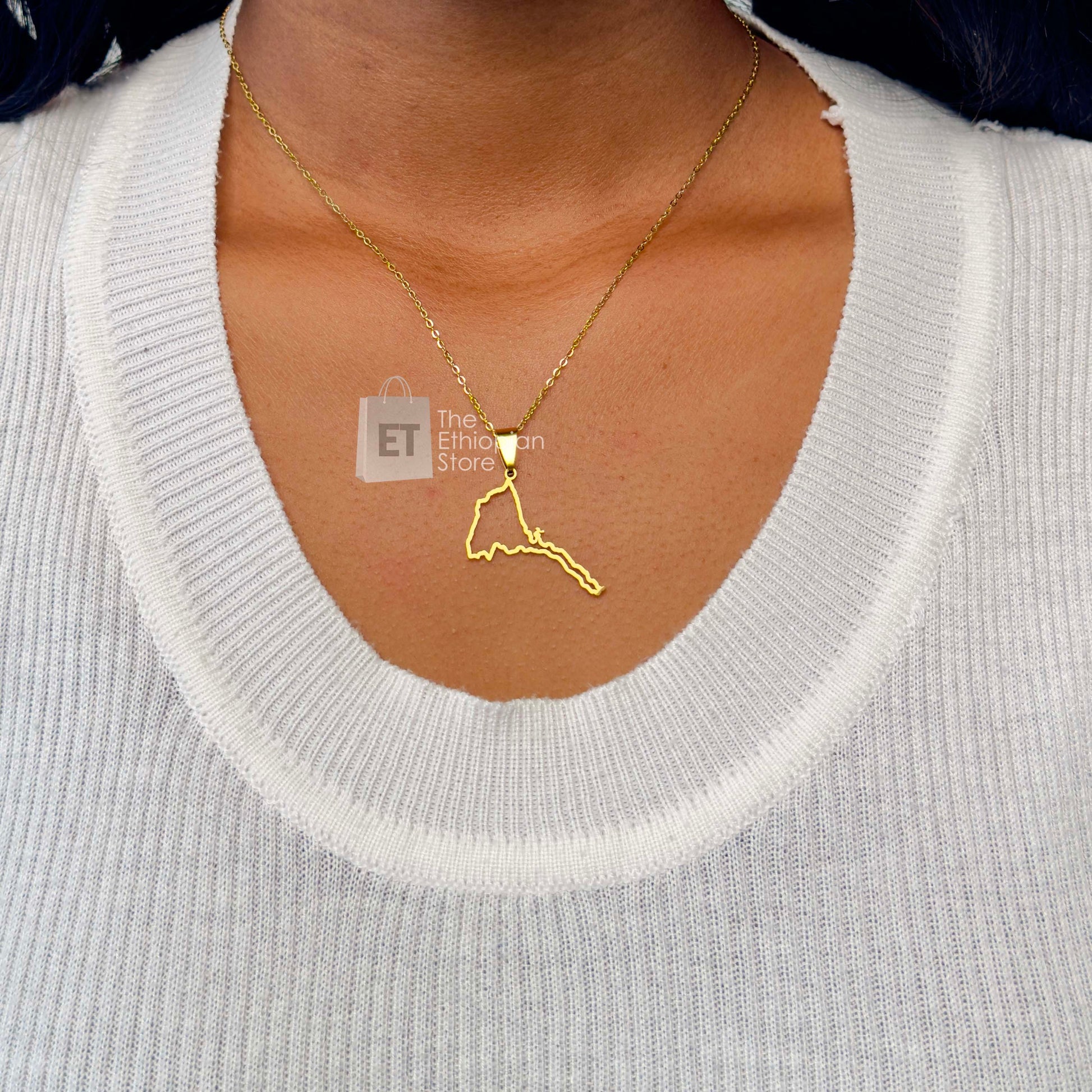 Gold Colored Tigrayan Map Necklace