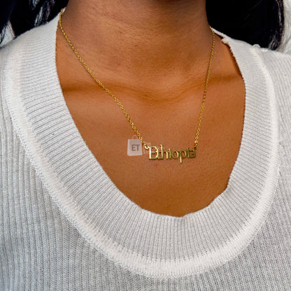 Ethiopia Written Necklace Habesha Jewelry Simple Habesha Necklace