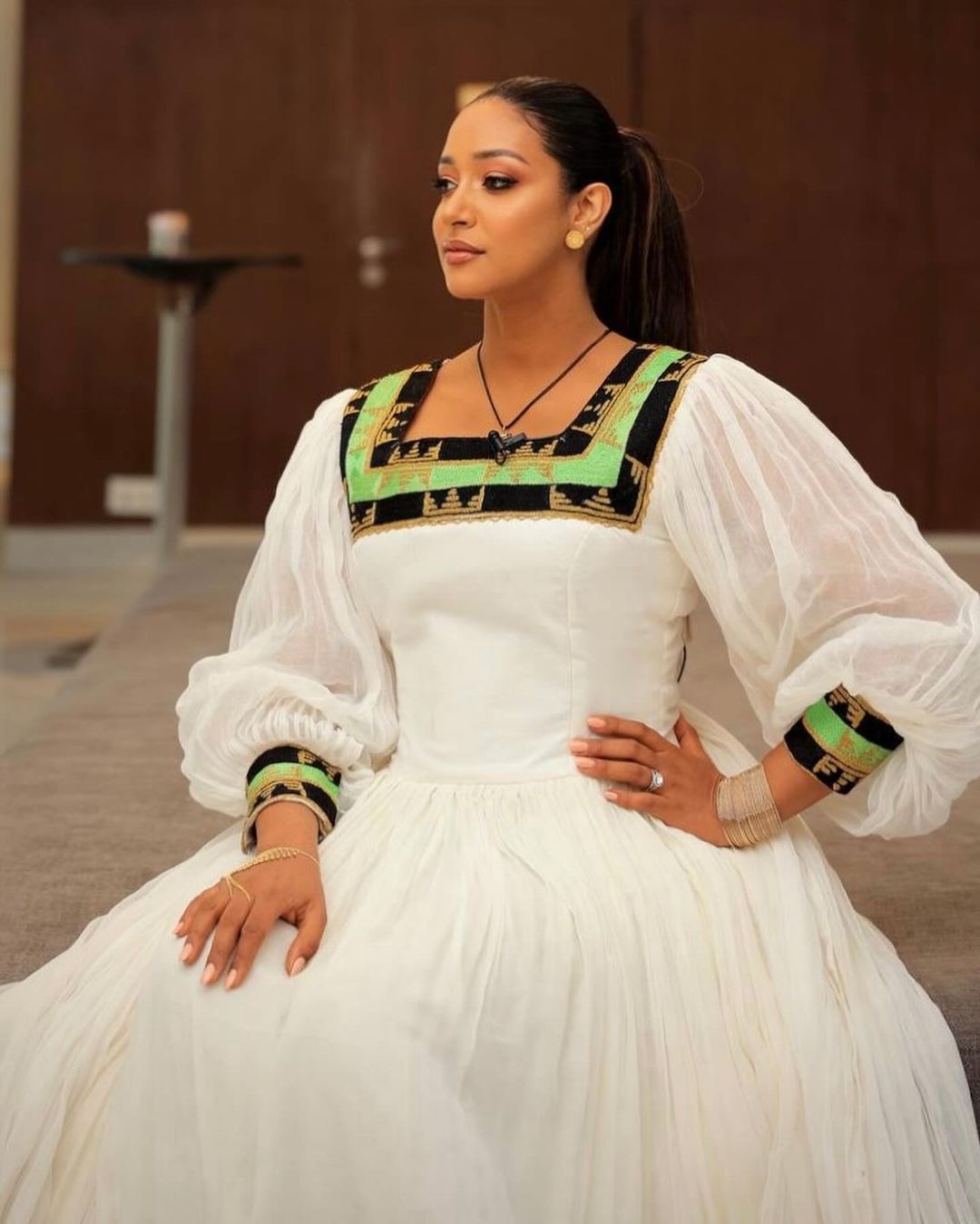 Emerald elegance habesha dress handwoven green and black design habesha kemis