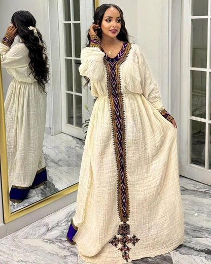 Stunning Habesha Kemis with Vibrant Embroidery for Special Events: Habesha Clothing