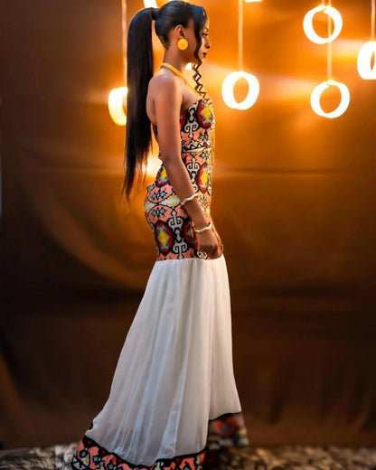 Unique Habesha Kemis with Sleeveless Design and Embroidery for Event - Modern Habesha Kemis - Ethiopian Clothing