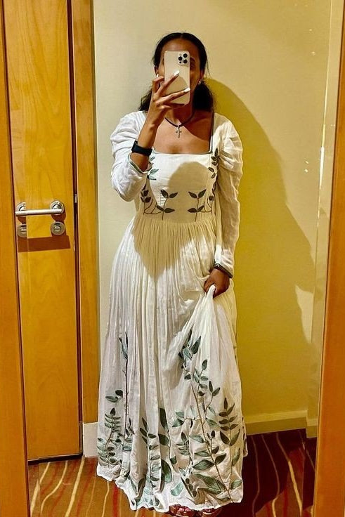Leafy Design Modern Habesha Dress