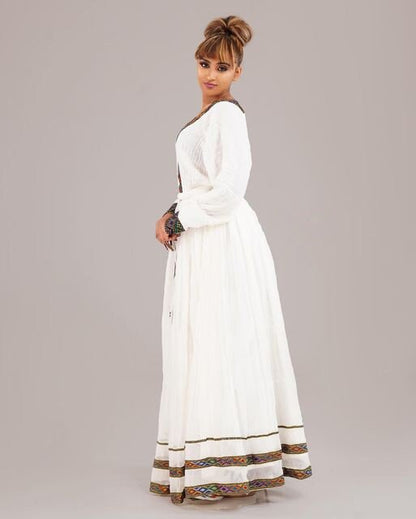 Simple Habesha Dress for Any Occassion, Ethiopian Traditional Dress, Handwoven, Menen, Eritrean Dress, Habesha Kemis, Habesha, Kemis