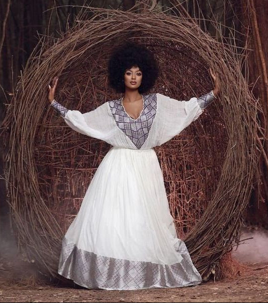 Simple & Classy Habesha Dress for Any Occasion, Ethiopian Traditional Dress, Handwoven, Shimena, Eritrean Dress, Habesha Kemis, kemis