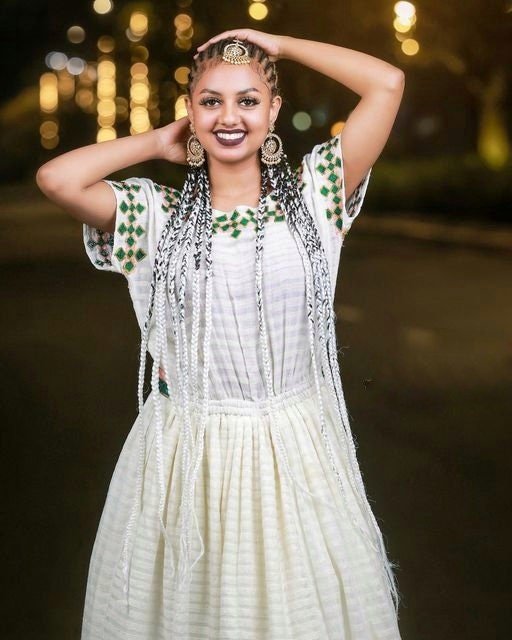 Simple Habesha Dress Ethiopian Dress Women's Dress Habesha Kemis Eritrean Dress Women's Style ሀበሻ ቀሚስ ሀበሻ ልብስ