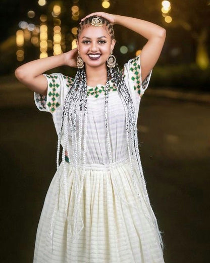 Simple Habesha Dress Ethiopian Dress Women's Dress Habesha Kemis Eritrean Dress Women's Style ሀበሻ ቀሚስ ሀበሻ ልብስ