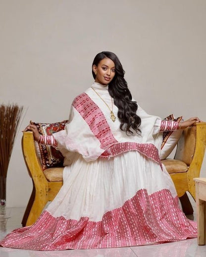 Simple Ethiopian Dress Modern Habesha Dress Women's Dress Habesha Kemis Eritrean Dress Women's Style ሀበሻ ቀሚስ ሀበሻ ልብስ