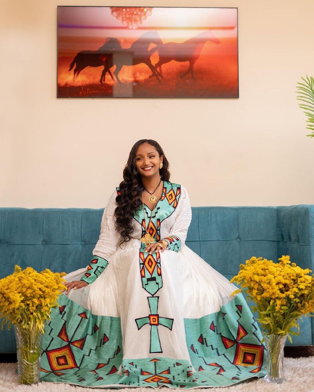 Stunning Habesha Dress with Menen Fabric, Tibeb Bottom, and Intricate Tilf Design, Habesha Kemis, Eritrean dress, ሀበሻ