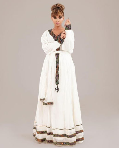 Simple Habesha Dress for Any Occassion, Ethiopian Traditional Dress, Handwoven, Menen, Eritrean Dress, Habesha Kemis, Habesha, Kemis