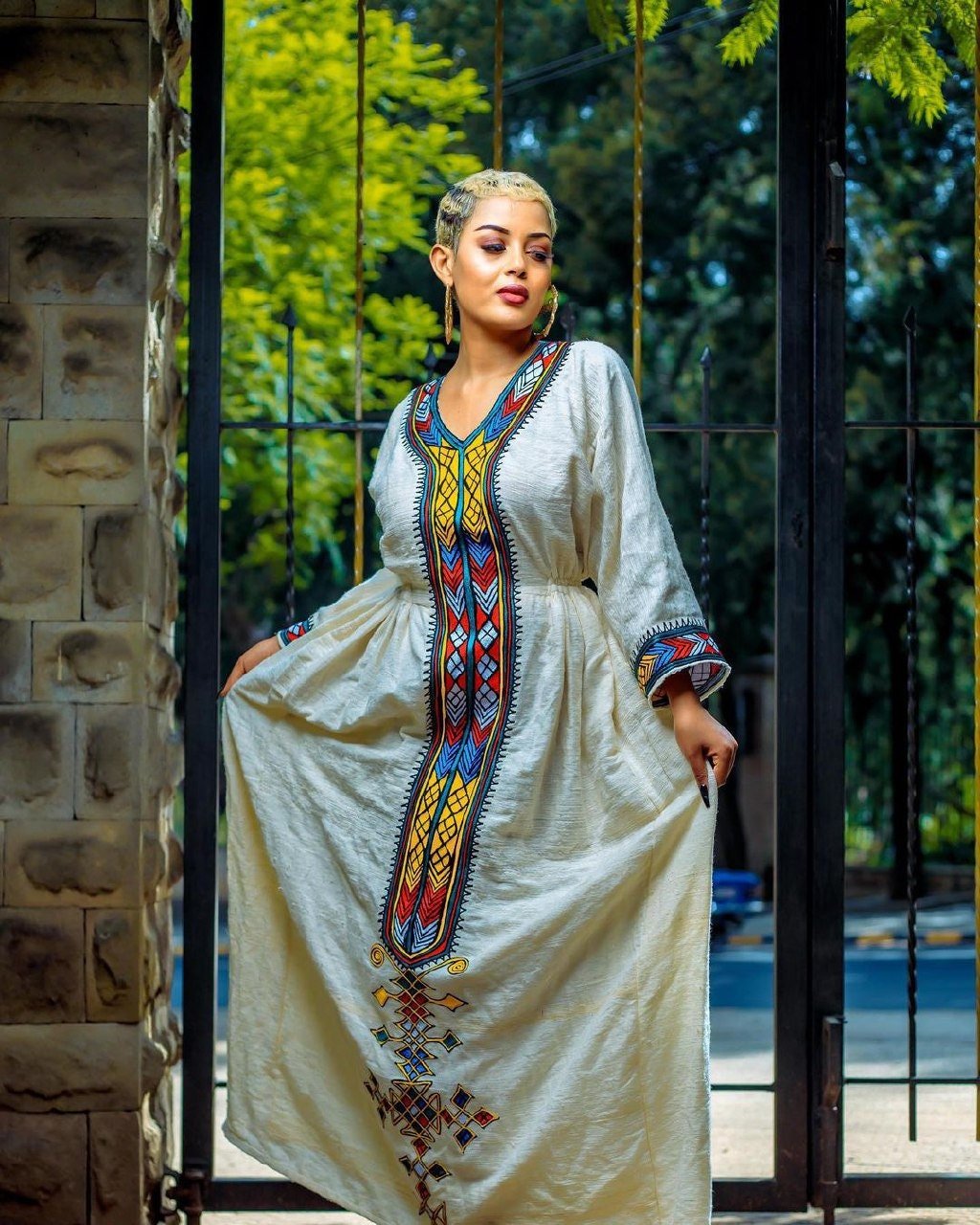 Habesha dress fetil material habesha kemis with tilf pattern