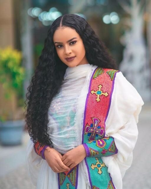 Divine Beauty: A Modern Shimena Habesha Dress