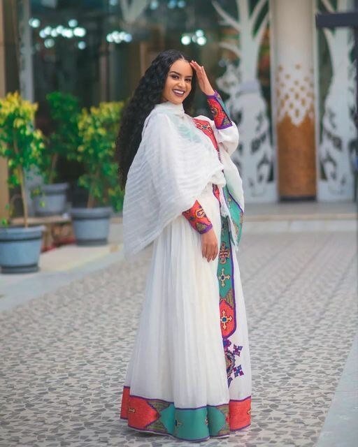 Divine Beauty: A Modern Shimena Habesha Dress