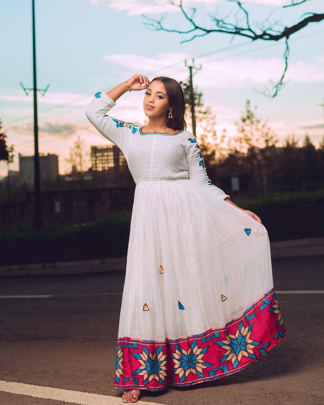 Magnificent Habesha Kemis with Tilf Pattern, Shimena Menen Fabric, Habesha Kemis, Eritrean dress, ሀበሻ