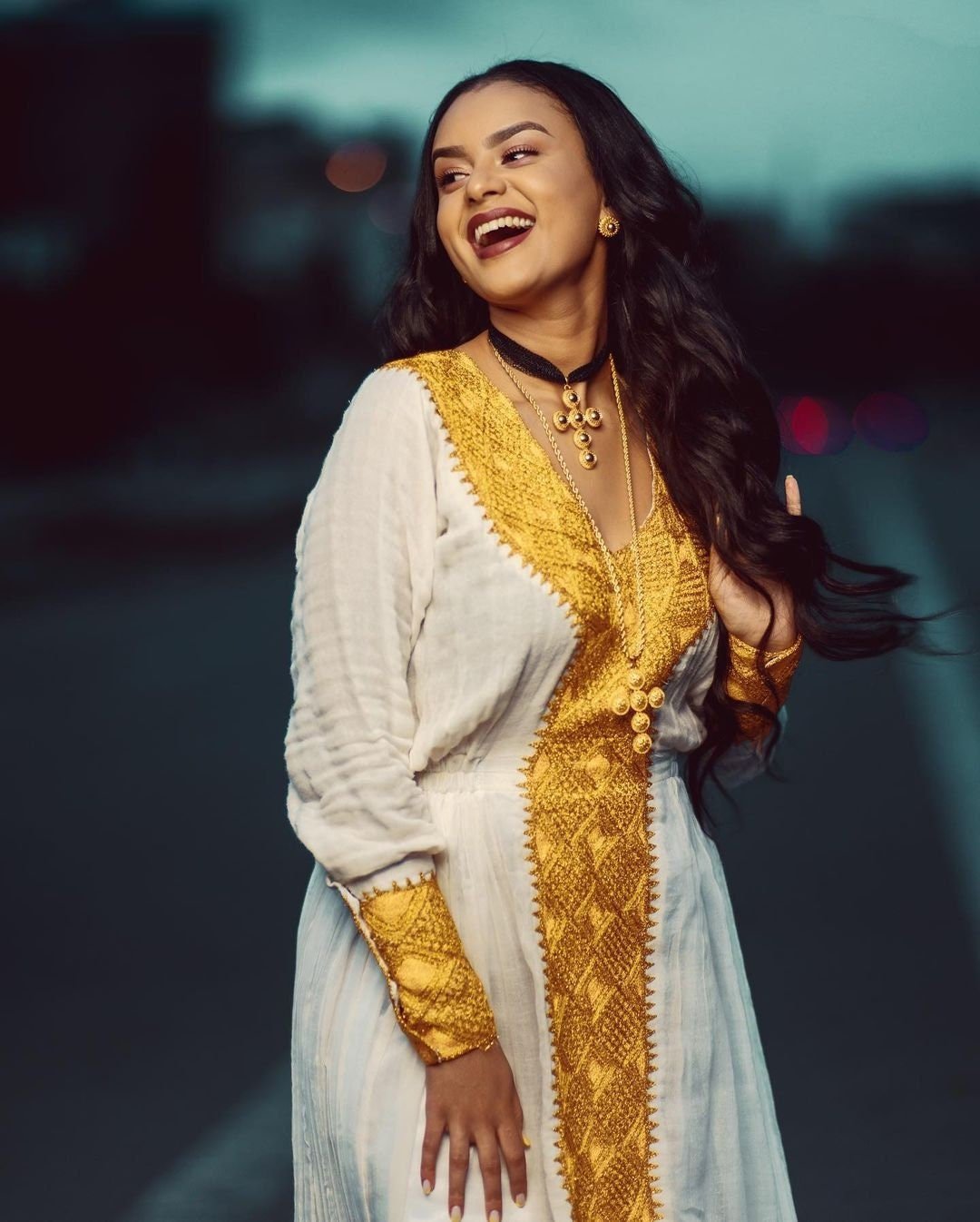 Sunshine in Shimena Yellow Habesha Dress Modern Habesha Kemis