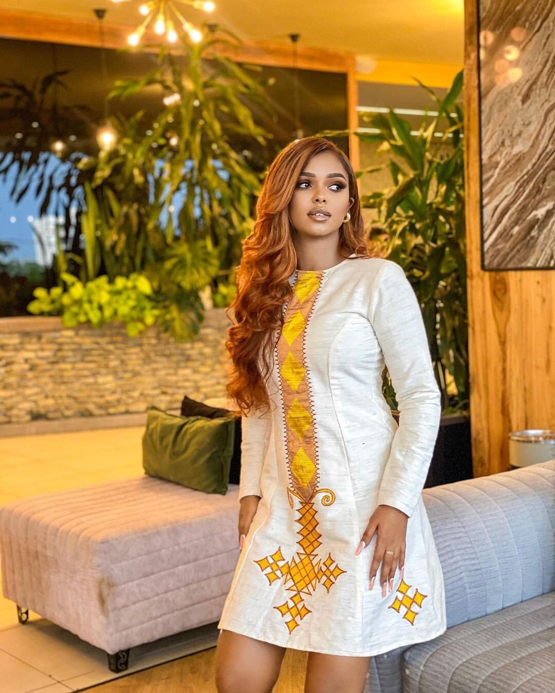 Gorgeous Short Habesha Kemis with Intricate Tilf Design and Luxurious Fetil Material , Simple Habesha Dress, Summer Dress, Vacation, ሀበሻ