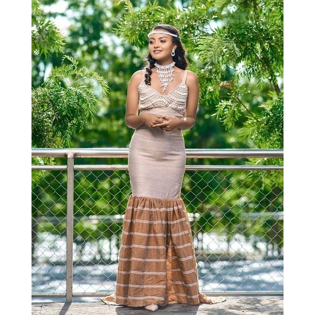 A Modern Handwoven Oromo Dress with Stunning Brown Design and Accessories 'Habesha dress, Habesha kemis, Eritrean dress, ሀበሻ