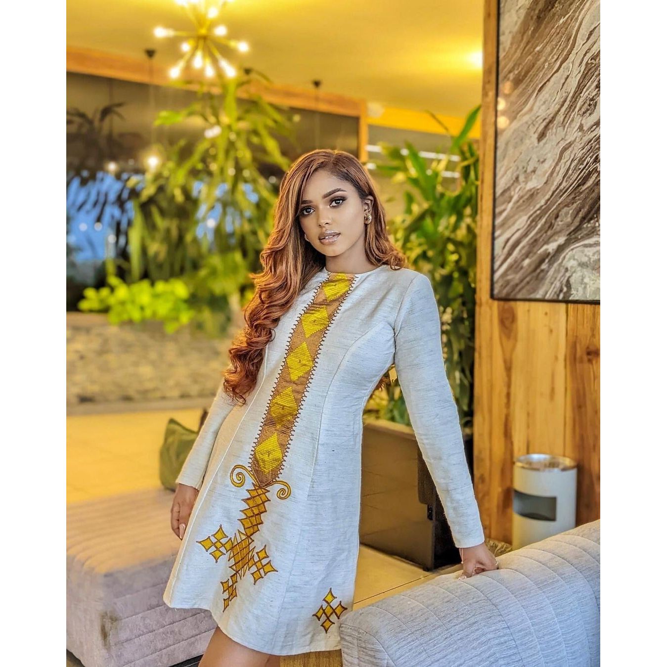 Gorgeous Short Habesha Kemis with Intricate Tilf Design and Luxurious Fetil Material , Simple Habesha Dress, Summer Dress, Vacation, ሀበሻ