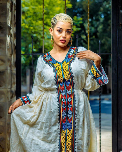 Habesha dress fetil material habesha kemis with tilf pattern