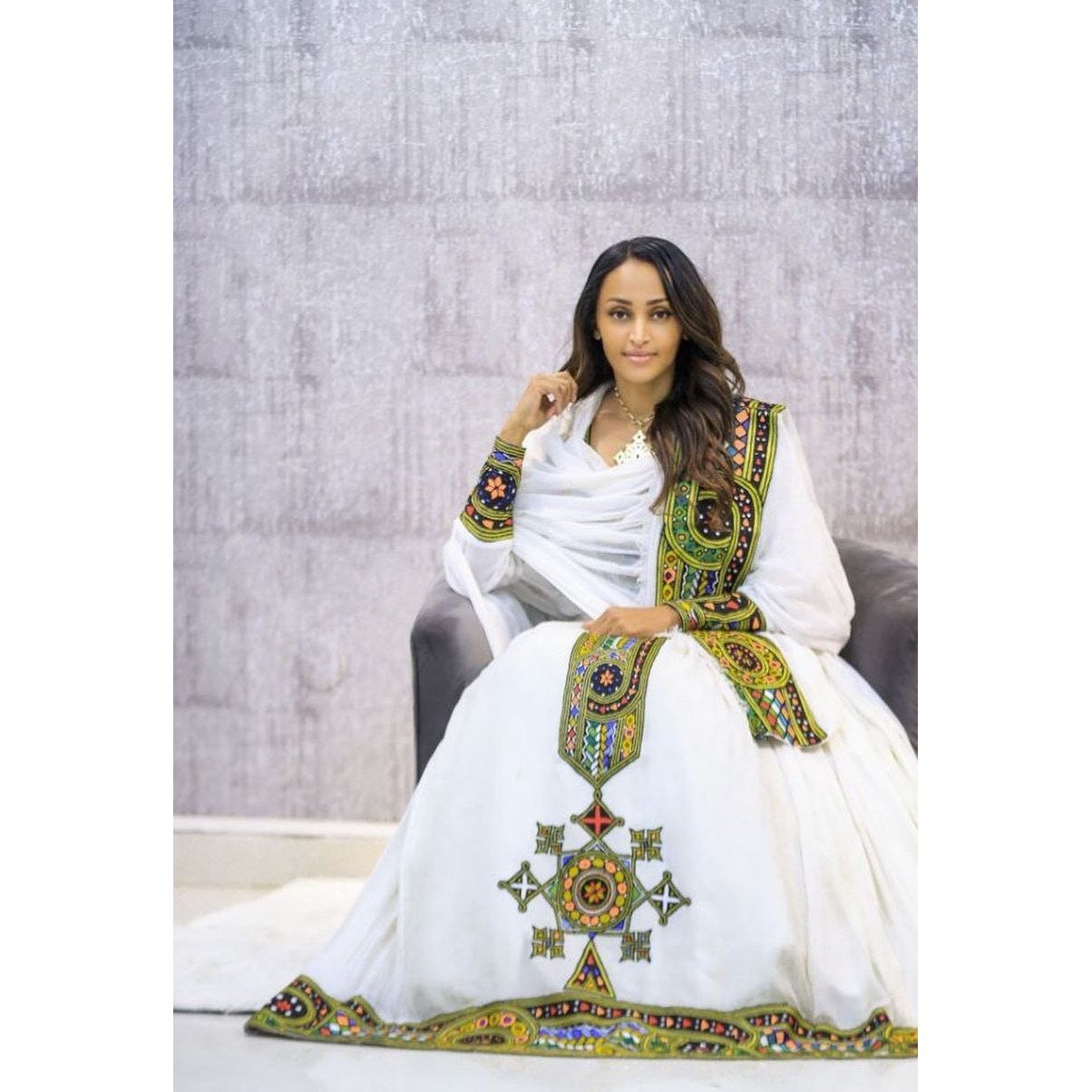 Exquisite Tilf Habesha Kemis in Luxurious Menen Fabric , Habesha Kemis, Eritrean dress, ሀበሻ