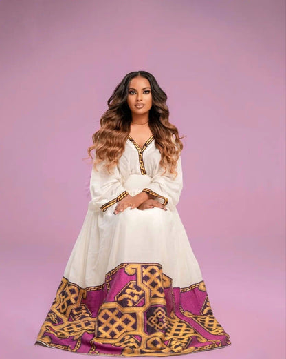 Effortlessly Chic: A Stunning Habesha Kemis with a Modern Twist, Habesha dress, Eritrean dress, ሀበሻ