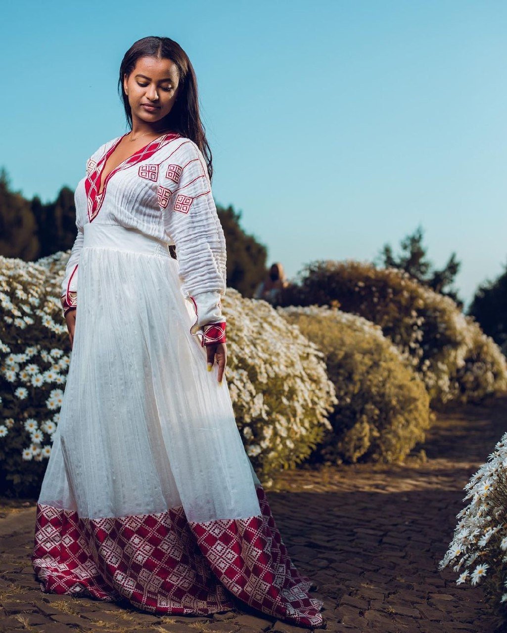 Radiant Menen Kemis: The Shimena Dress with a Stunning Tilf Design, Habesha Kemis, Eritrean dress, ሀበሻ