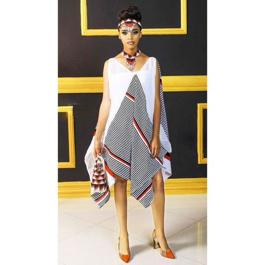 A Modern Abbaa Gadaa Oromo Dress With Accessories