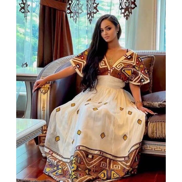 Unique Habesha Dress Ethiopian Dress Women's Dress Habesha Kemis Eritrean Dress Women's Style ሀበሻ ቀሚስ ሀበሻ ልብስ