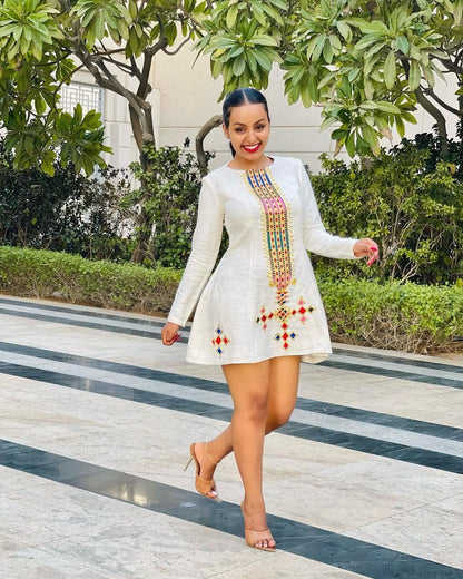 Elegant Short Habesha Kemis Short Summer Habesha Dress