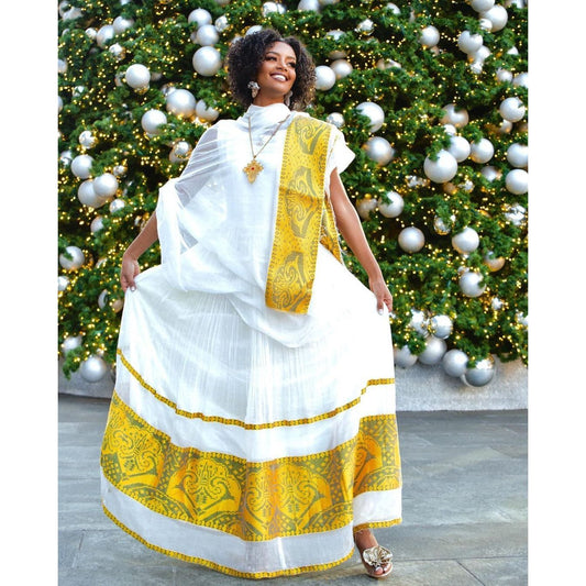 Beautiful Habesha Kemis Yellow Ethiopian Habesha Dress Zuria Modern Traditional Ethiopian Dress For Any Occasion ሀበሻ ቀሚስ ሀበሻ ልብስ