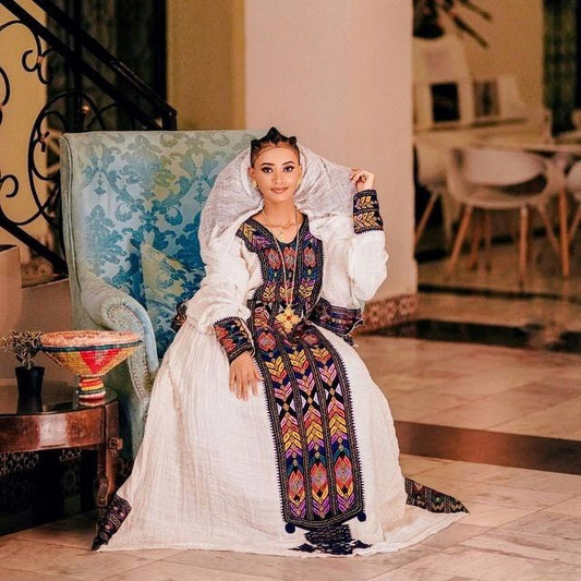 Magnificent Axum Fetil Handwoven Habesha Dress with a Gorgeous Design, Zuria, Habesha libs, Habesha kemis, ሀበሻ