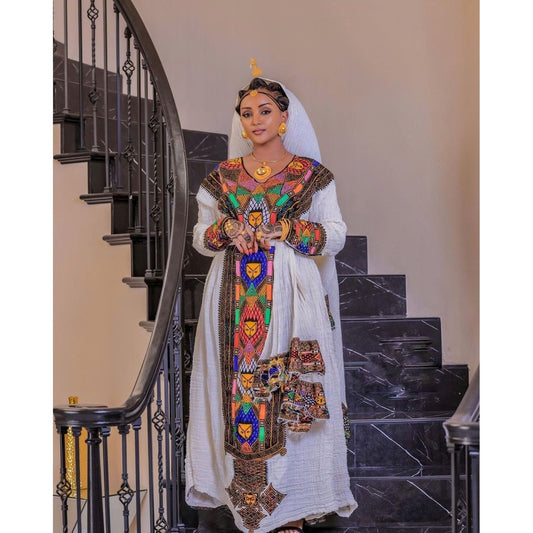Majestic Axum Fetil Handwoven Habesha Dress, Zuria, Habesha libs, Habesha kemis, ሀበሻ