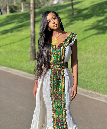 Modern Habesha Kemis Elegant Ethiopian Habesha Dress Zuria Modern Traditional Ethiopian Dress ሀበሻ ቀሚስ ሀበሻ ልብስ