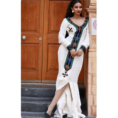 Handwoven Habesha Dress Modern Habesha Kemis Ethiopian Traditional Dress Eritrean Dress ሀበሻ ቀሚስ ሀበሻ ልብስ