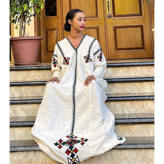 Handwoven Habesha Kemis Unique Habesha Dress Ethiopian traditional dress Eritrean Dress ሀበሻ ቀሚስ ሀበሻ ልብስ