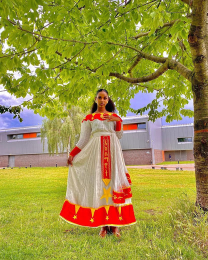 Tigray Habesha Dress Handwoven Habesha Dress Habesha Kemis Zuria Traditional Ethiopian Dress Eritrean Dress ሀበሻ ቀሚስ ሀበሻ ልብስ