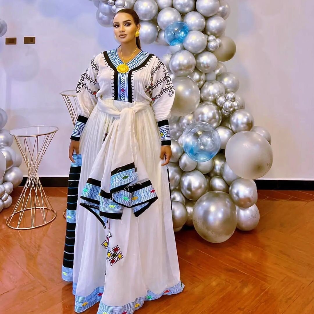 Beautiful Habesha Dress Handwoven Habesha Kemis Habesha Libs Eritrean Dress ሀበሻ ቀሚስ ሀበሻ ልብስ