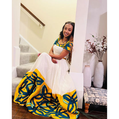 Modern Habesha Dress Colorful Handwoven Habesha Kemis Habesha Libs Eritrean Dress ሀበሻ ቀሚስ ሀበሻ ልብስ