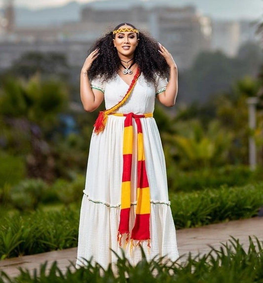 Simple Traditional Ethiopian Dress Habesha Dress Handwoven Habesha Kemis Modern Habesha Libs Eritrean Dress ሀበሻ ቀሚስ ሀበሻ ልብስ