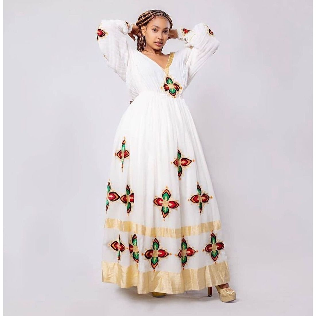 Modern Habesha Dress Handwoven Habesha Kemis Simple Traditional Dress Eritrean Dress ሀበሻ ቀሚስ ሀበሻ ልብስ