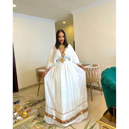 Modern Habesha Dress Handwoven Habesha Kemis Ethiopian Traditional Dress Eritrean Dress ሀበሻ ቀሚስ ሀበሻ ልብስ