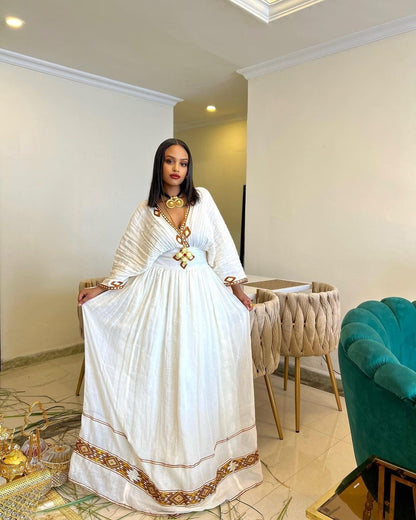 Modern Habesha Dress Handwoven Habesha Kemis Ethiopian Traditional Dress Eritrean Dress ሀበሻ ቀሚስ ሀበሻ ልብስ