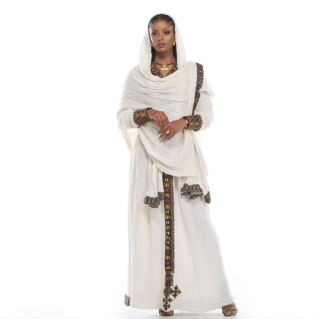 Modern Habesha Kemis Handwoven Habesha Dress Ethiopian traditional dress Eritrean Dress ሀበሻ ቀሚስ ሀበሻ ልብስ