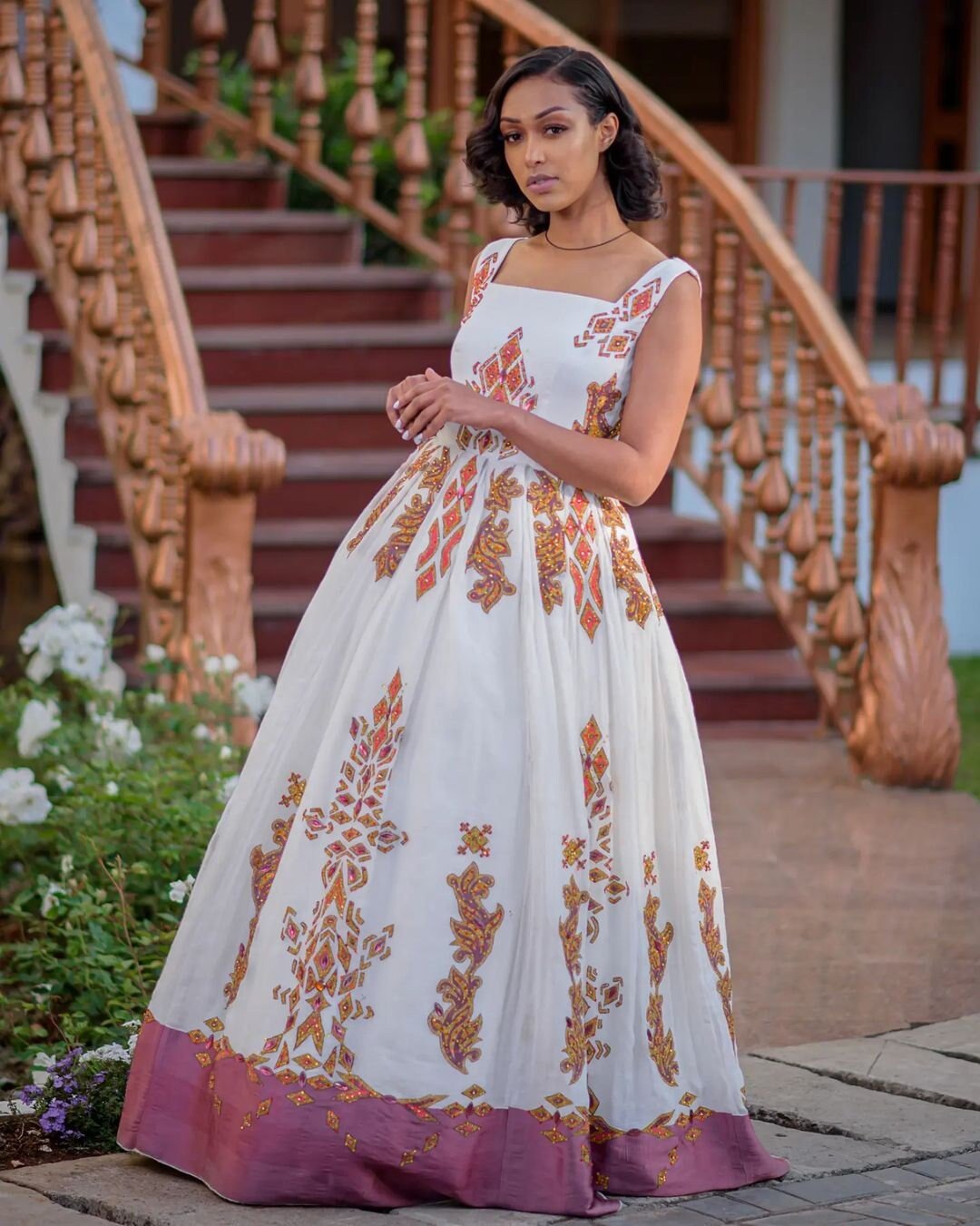 Simple Habesha Kemis Handwoven Habesha Dress Ethiopian Traditional Dress Modern Habesha Libs Eritrean Dress ሀበሻ ቀሚስ ሀበሻ ልብስ