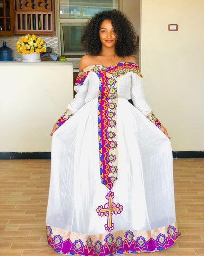 Gorgeous Habesha Kemis Handwoven Habesha Dress Ethiopian Traditional Dress Modern Habesha Libs Eritrean Dress ሀበሻ ቀሚስ ሀበሻ ልብስ