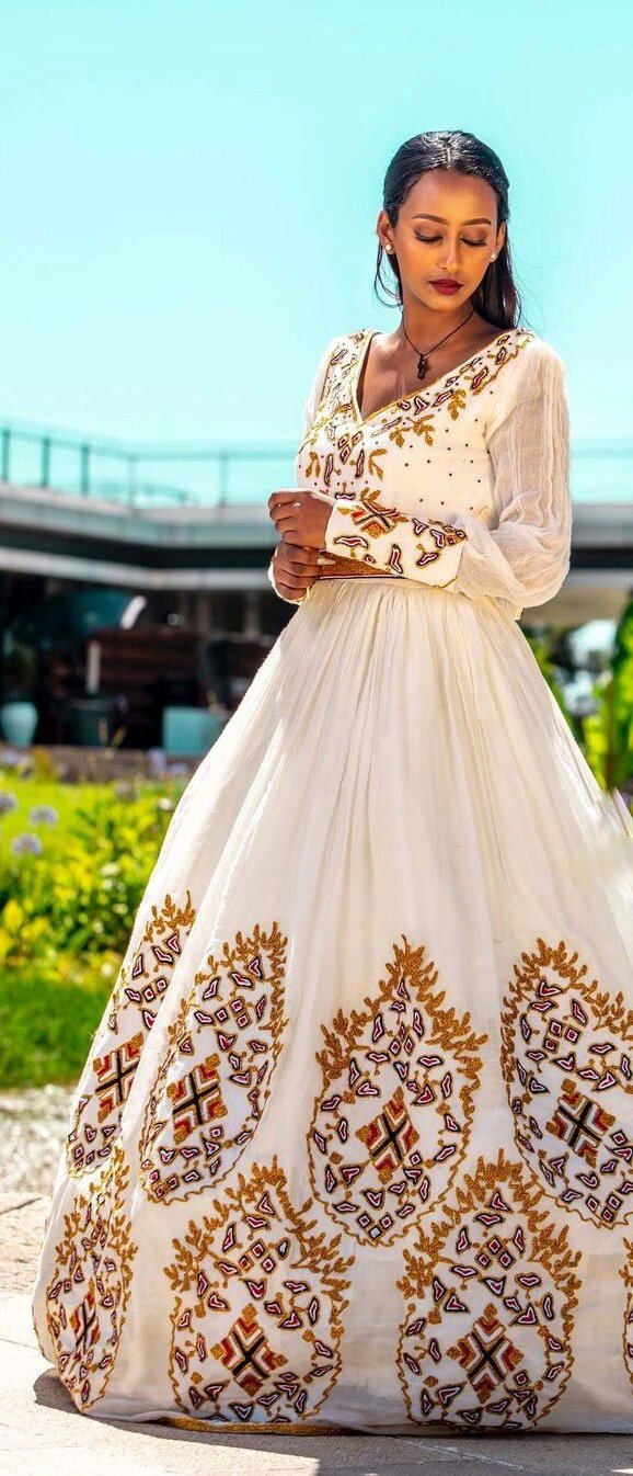 Handwoven Habesha Dress Wedding Habesha Kemis Habesha Libs Eritrean Dress ሀበሻ ቀሚስ ሀበሻ ልብስ