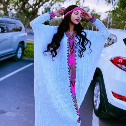 Handwoven Habesha Dress Light pink Habesha Kemis Modern Habesha Libs Eritrean Dress ሀበሻ ቀሚስ ሀበሻ ልብስ