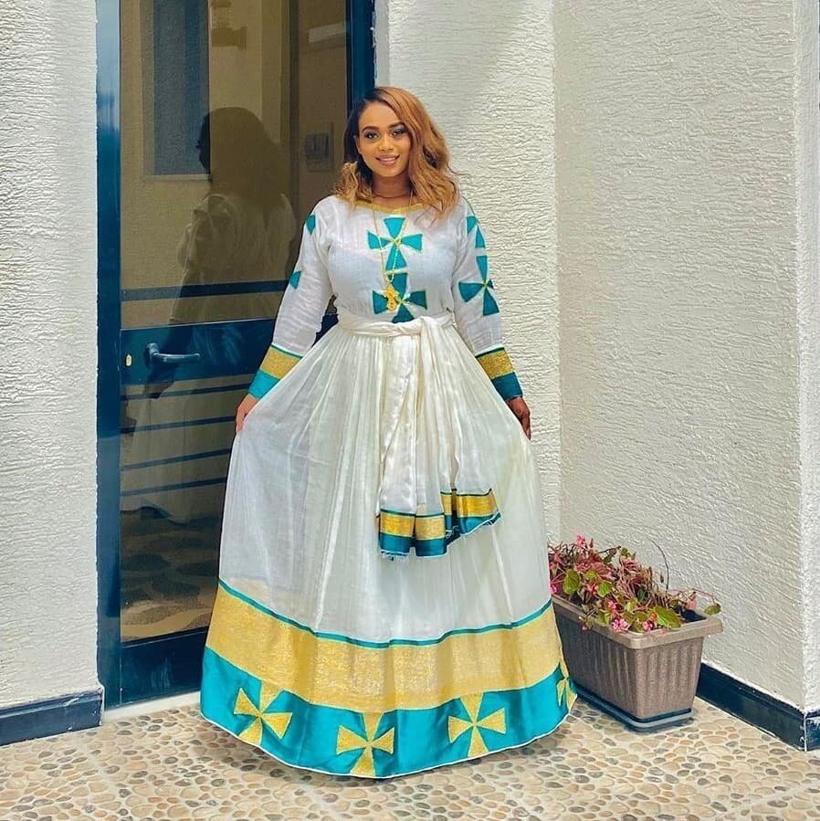 Modern Habesha Dress Handwoven Habesha Kemis Modern Habesha Libs Eritrean Dress ሀበሻ ቀሚስ ሀበሻ ልብስ