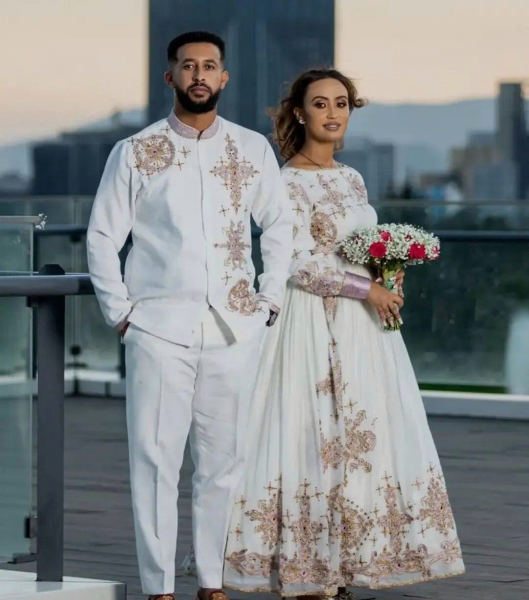 Habesha Wedding Outfit Couples' Wedding Cloth Habesha Couples' Wedding Dress Habesha Kemis Zuria Habesha Cloth for Couples ሀበሻ ቀሚስ ሀበሻ ልብስ