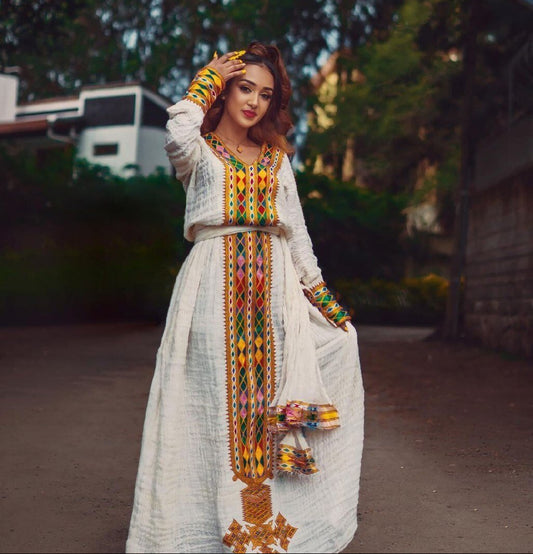 Modern Habesha Kemis Handwoven Habesha Libs Simple Habesha Dress Eritrean Dress ሀበሻ ቀሚስ ሀበሻ ልብስ