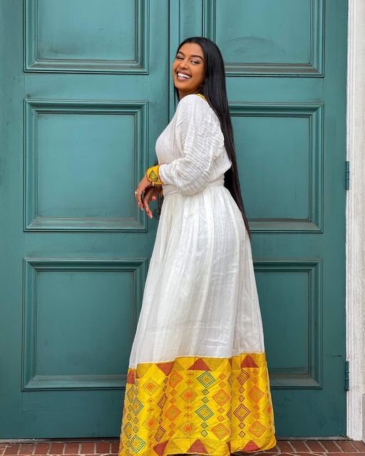 Simple Habesha Kemis For New Year Handwoven Habesha Libs Modern Habesha Dress Eritrean Dress ሀበሻ ቀሚስ ሀበሻ ልብስ